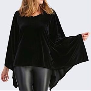 NEW Cato Women’s Black Velvet Poncho